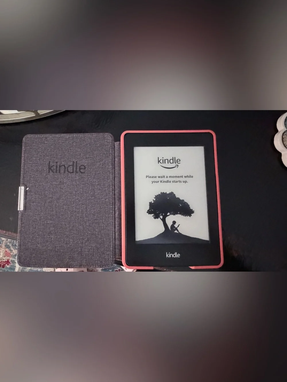Amazon Kindle e-Reader with Coral Orange  Frame